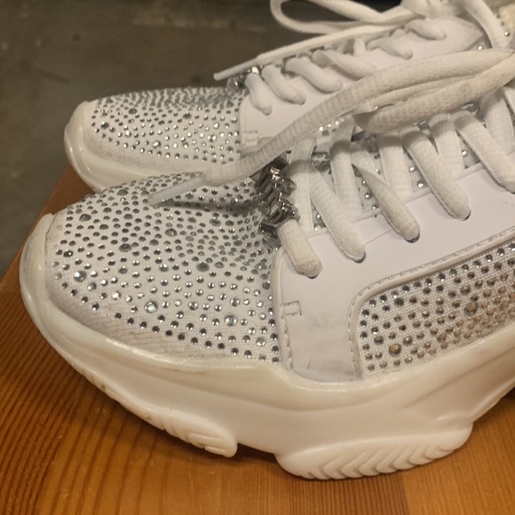 Juicy Couture Adana White Rhinestone Chunky Lace-Up Sneakers Size 6.5 - Picture 8 of 17